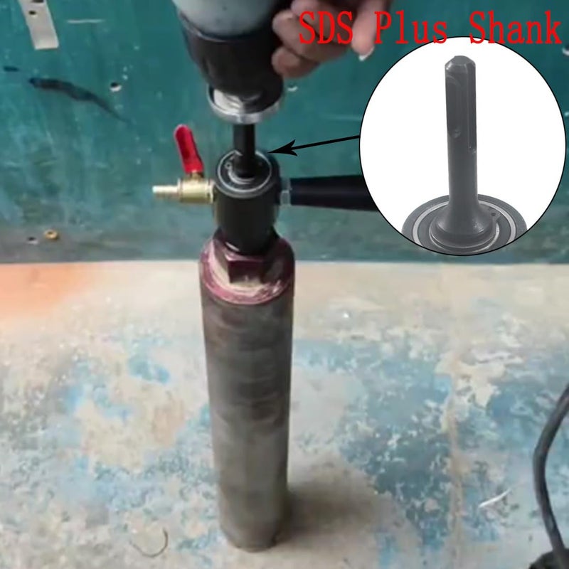 JUNLIXN 1 1/4"-7 Male Thread to SDS Plus Drill Adapter - Water Injection Capable + Solid Brass Hose Quick Connector and Hose for Concrete Core Drilling - Image 4